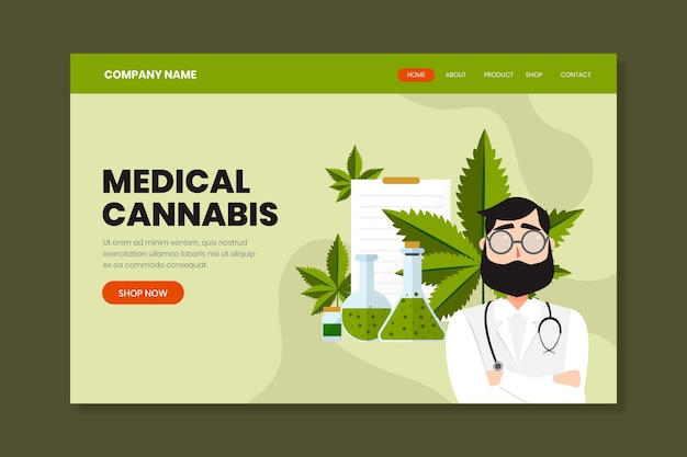 Vettore gratuito cannabis medica - pagina di destinazione