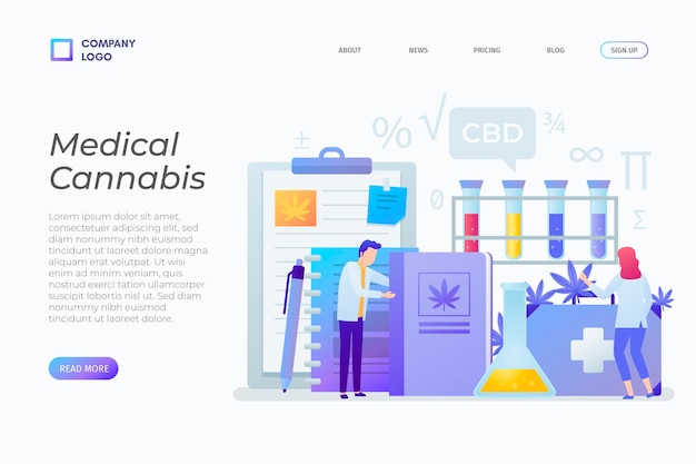 Free vector medical cannabis landing page