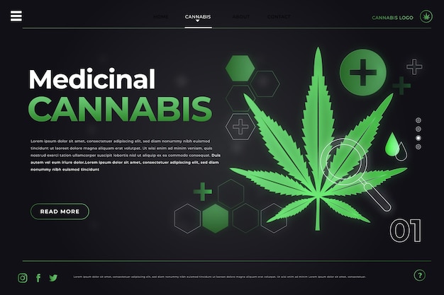 Vettore gratuito cannabis medica - pagina di destinazione