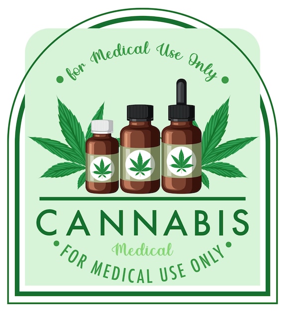 Vettore gratuito banner con logo di cannabis medica