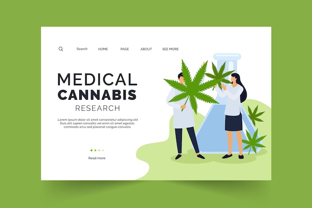 Free vector medical cannabis research web template