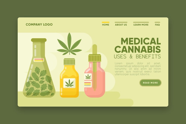無料ベクター 医療大麻はウェブテンプレートを使用しています