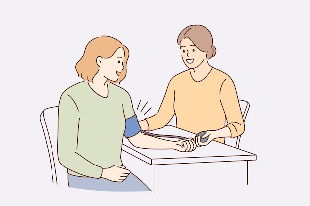 Medical checkup of blood pressure concept