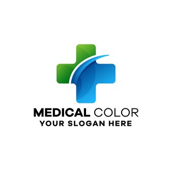 Медицинский красочный шаблон логотипа градиента