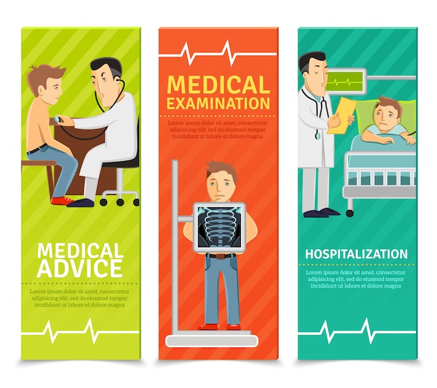 Free vector medical examination banners