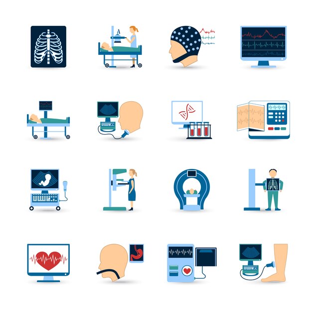 Medical Examination Icons Set 