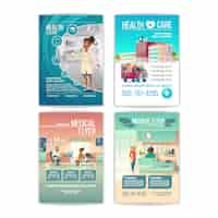 Free vector medical flyers set. health care service posters