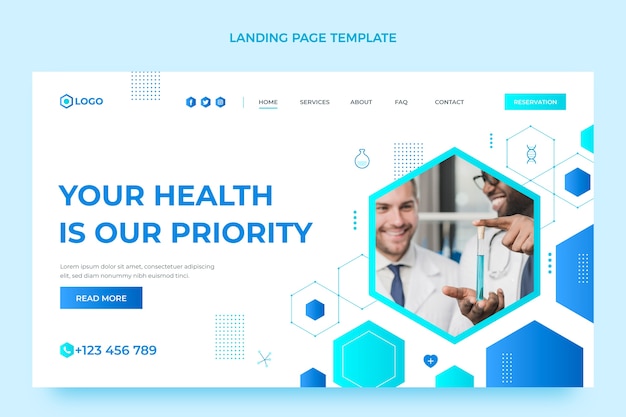 Medical health landing page template