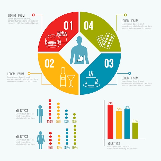 Free vector medical health template infographic