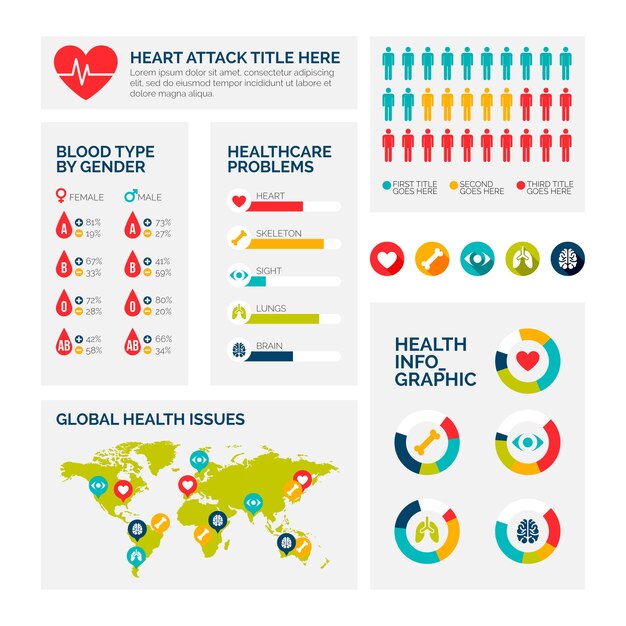 Медицинское здравоохранение инфографики