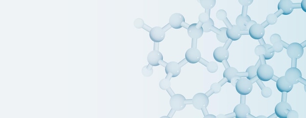 Free vector medical healthcare research banner with molecule cell design