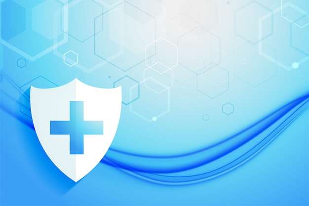 Free vector medical healthcare system protection shield background design