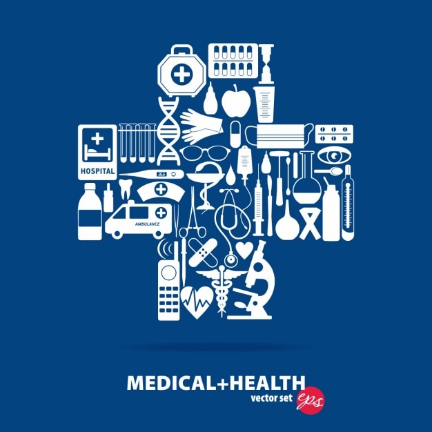 Free vector medical icons background design