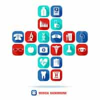 Free vector medical icons background