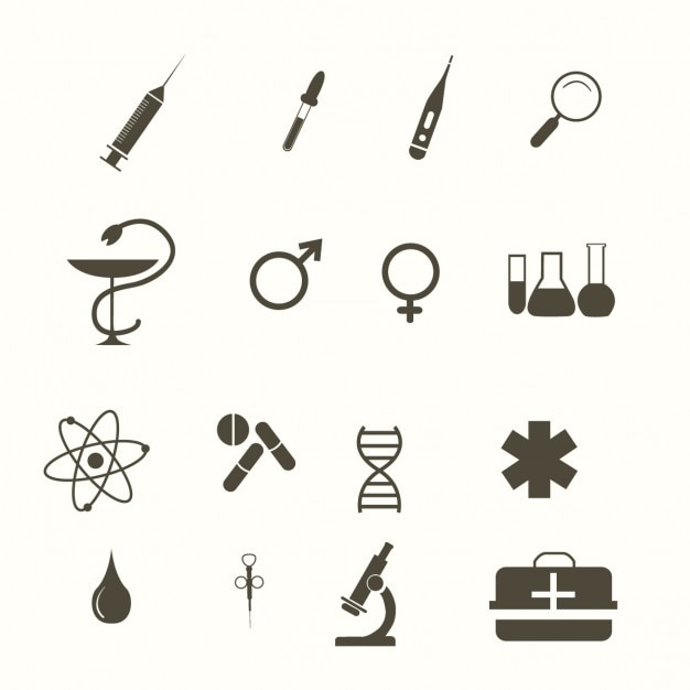 Free Vector medical icons, black and white