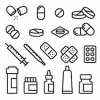 Бесплатное векторное изображение Коллекция медицинских иконки