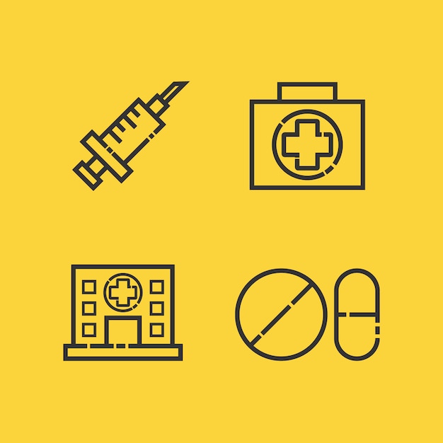 Бесплатное векторное изображение Коллекция медицинских иконки