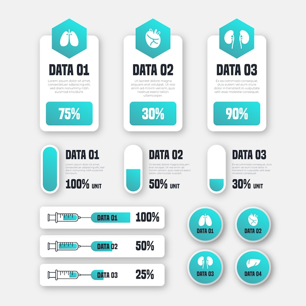 Free vector medical infographic pack