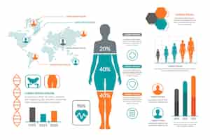 Free vector medical infographic representation with colorful elements