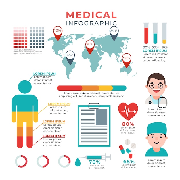 Infografica medica con illustrazioni