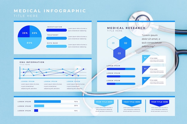 Бесплатное векторное изображение Медицинская инфографика с фотографией