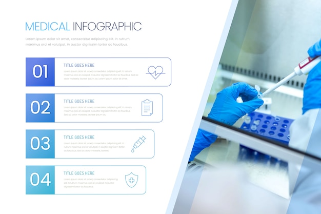 Free vector medical infographic with photo