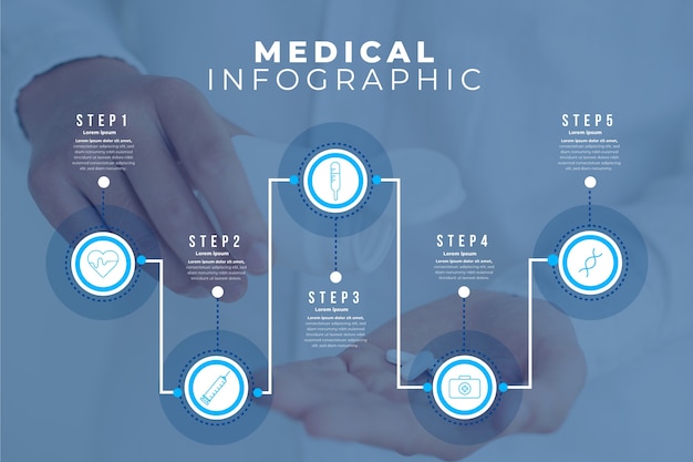 Free vector medical infographic with photo