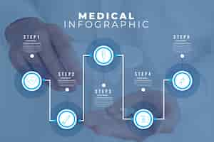 Free vector medical infographic with photo