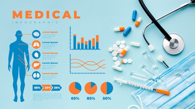 Free vector medical infographic with photo