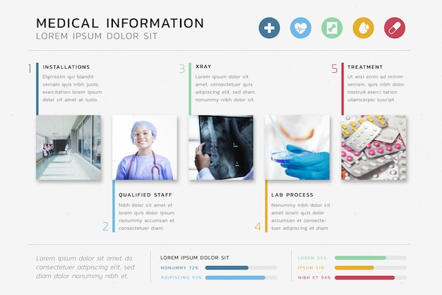 Free vector medical infographic with photo