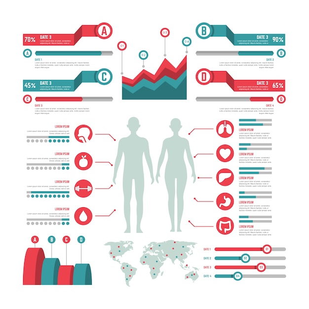 Vettore gratuito infografica medica