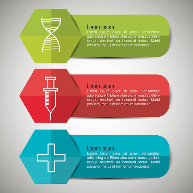 Infografica medica con tre opzioni