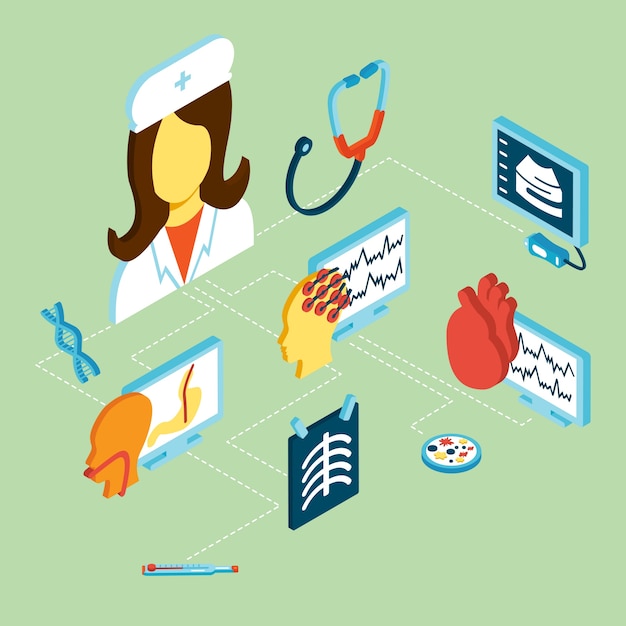 Medical isometric icons