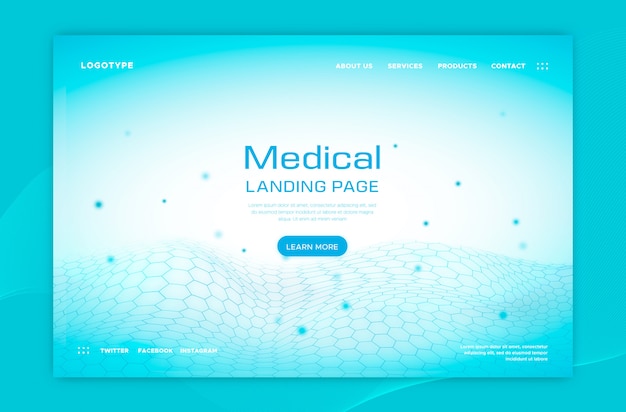 Free vector medical landing page