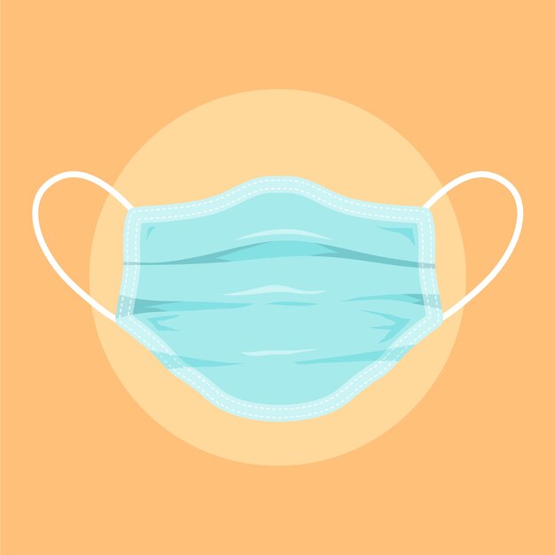 Medical mask in flat design