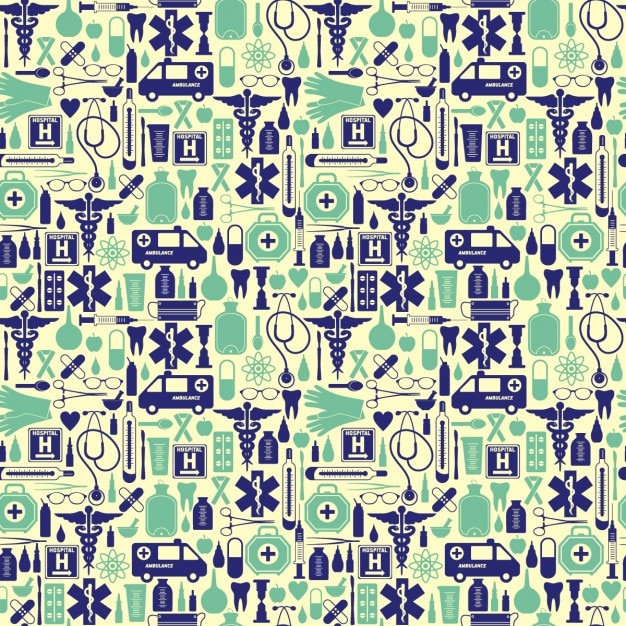 Medical pattern in vintage style