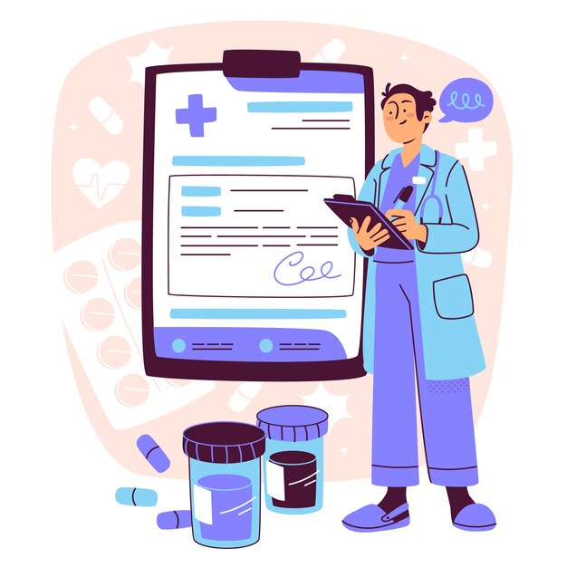 Medical prescription concept illustration
