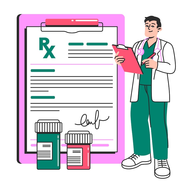 Free Vector medical prescription concept illustration