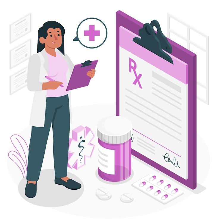 Free Vector medical prescription concept illustration