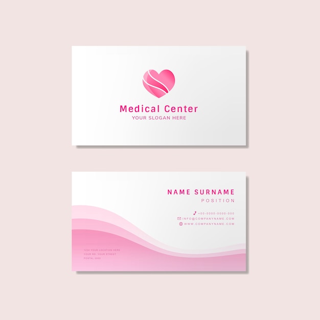 Макет медицинского дизайна для визитных карточек