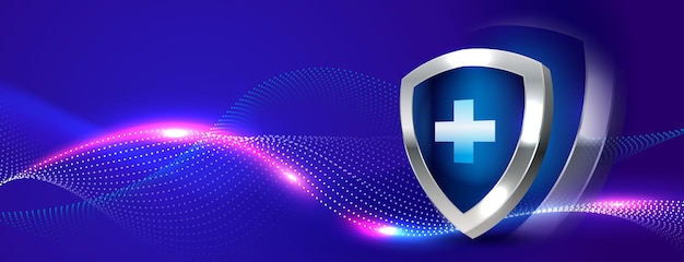 Free vector medical protective shield banner background