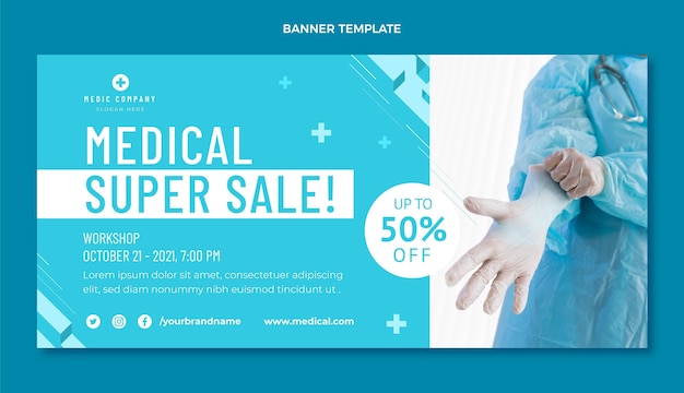 Free vector medical sale banner template