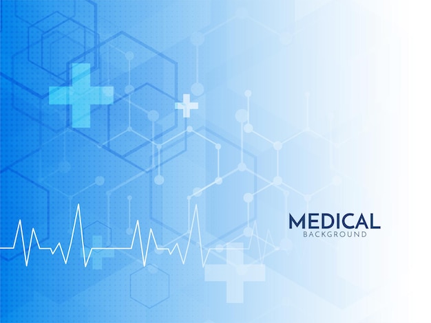 Medical science blue color background with heartbeat line