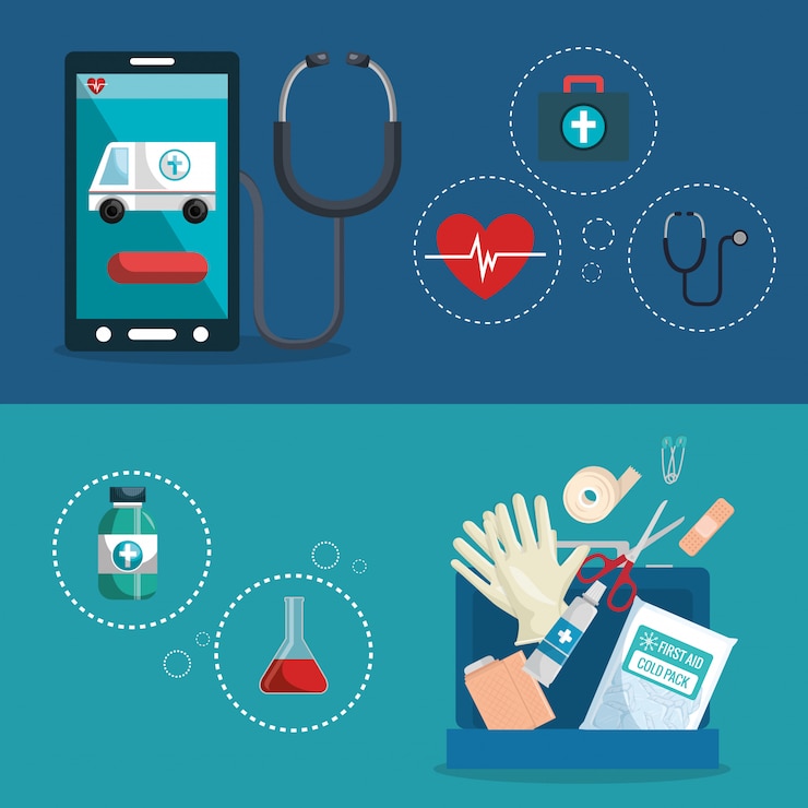Free Vector medical service set icons