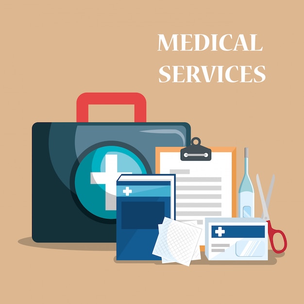 Free vector medical service set icons