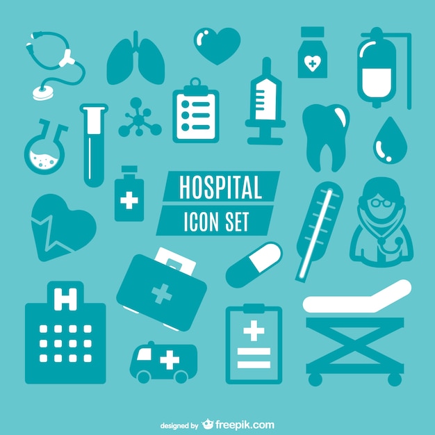 Medical simple icons graphics