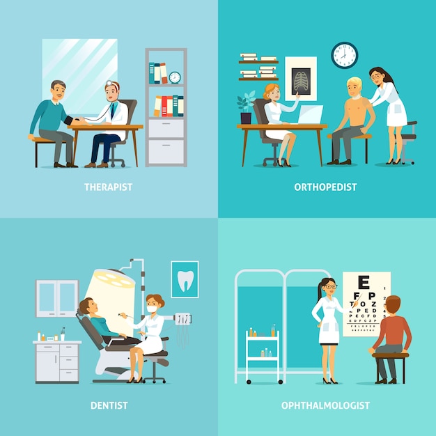 Free vector medical treatment square composition