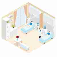 Free vector medical ward isometric