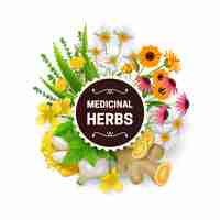 Free vector medicinal natural healing plants