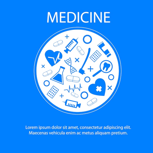 Free vector medicine banner template with medical science symbol